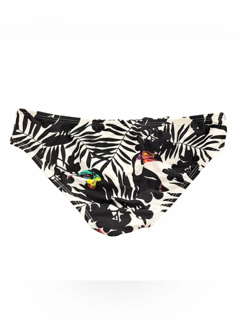 Shoshanna Black & White Tropical Print Bikini Bottom Size Petite XS - Picture 4 of 5
